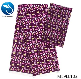 Liulanzhi Afrikaanse Stoffen 4 + 2 Yards Afrikaanse Audel Stof En Chiffon Stof Voor Vrouwen Nigeriaanse Modal Stof ML9LL98-ML9LL105 ML9LL103