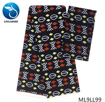 Liulanzhi Afrikaanse Stoffen 4 + 2 Yards Afrikaanse Audel Stof En Chiffon Stof Voor Vrouwen Nigeriaanse Modal Stof ML9LL98-ML9LL105 ML9LL99