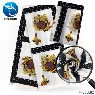 Liulanzhi Modal Stof Gedrukt Chiffon Stof Audel Stoffen 4 + 2 Yards Per Lot Afrikaanse Vrouw Party Kleding ML9LL81-87 ML9LL82