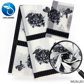 Liulanzhi Modal Stof Gedrukt Chiffon Stof Audel Stoffen 4 + 2 Yards Per Lot Afrikaanse Vrouw Party Kleding ML9LL81-87 ML9LL83