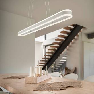 Liv - langwerpige LED hanglamp, dimbaar mat wit, gesatineerd