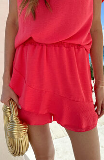 Liv Ruffle Skort Koraal Koraalrood