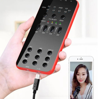 Live Sound Card Audio External USB Headset Microphone Live Broadcast Sound Card for Mobile Phone Computer PC