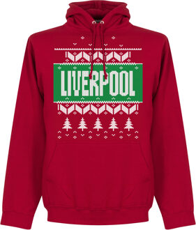 Liverpool Kerst Hooded Sweater - Rood