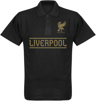 Liverpool Team Polo Shirt - Zwart/ Goud - XXL