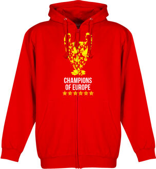 Liverpool Trophy Champions of Europe 2019 Zipped Hoodie - Rood