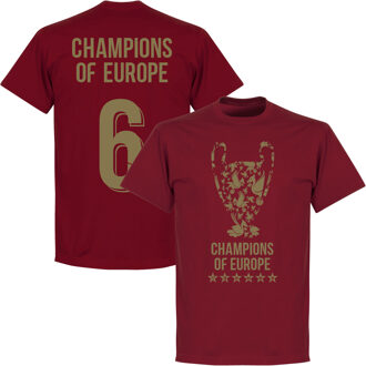 Liverpool Trophy Champions of Europe 6 T-Shirt - Rood - L