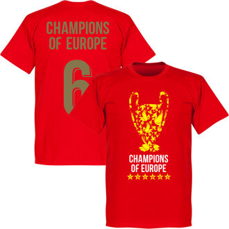 Liverpool Trophy Champions of Europe 6 T-Shirt - Rood
