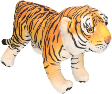 Living Earth serie - Pluche knuffel dieren Bruine Tijger van 38 cm - Knuffeldier Multikleur