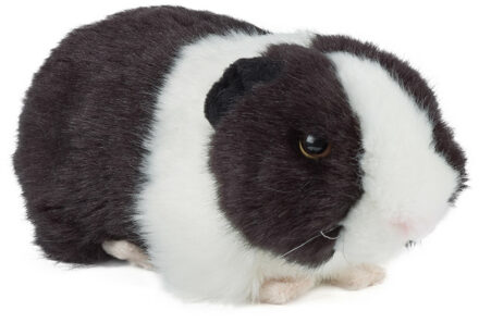 Living nature Cavia knuffel - 20 cm - zwart - pluche - Cavia huisdieren knuffels - Speelgoed