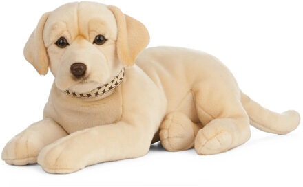 Living nature Labrador knuffel - pluche - blond - groot - 60 cm - hond knuffeldier