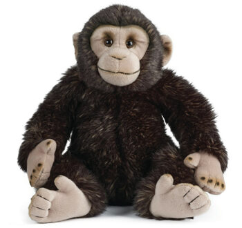 Living nature Pluche chimpansee aap/aapje bruin knuffel 30 cm knuffeldieren