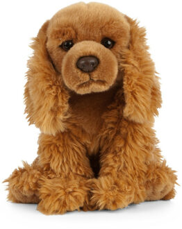 Living nature Pluche Cocker Spaniel -bruin - honden/hond - knuffel - 20 cm - speelgoed