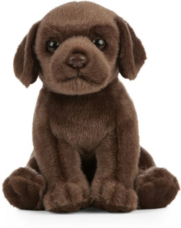 Living nature Pluche Labrador - bruin - 16 cm - hond/honden - knuffel - speelgoed