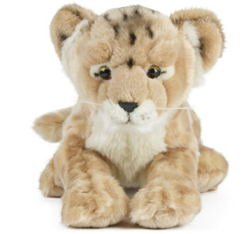 Living nature Pluche leeuwen welpje knuffel 35 cm speelgoed- Baby leeuw safaridieren knuffels - Speelgoed Bruin