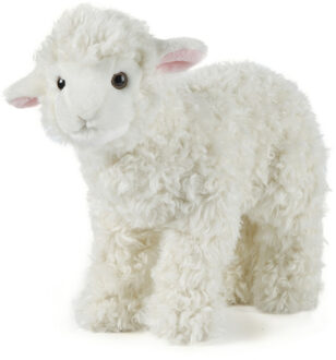 Living nature Pluche schaap/lammetje knuffel - wit - 29 cm -Boerderijdieren knuffels