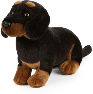 Living nature Pluche Teckel Honden Knuffel 20 Cm - Teckel Huisdieren Knuffels - Speelgoed