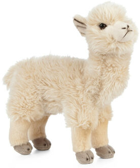 Living nature Pluche witte alpaca/lama knuffel 24 cm speelgoed