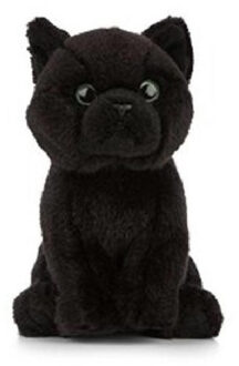 Living nature Pluche zwarte Bombay kat/poes knuffel 16 cm speelgoed