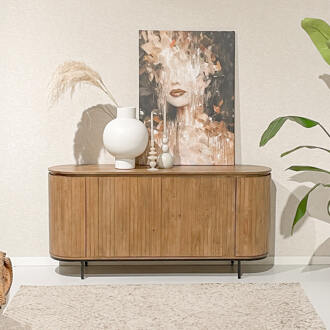 Livingfurn Dressoir 'Noor' Mangohout, 170cm, kleur Naturel - 170 cm