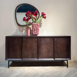 Livingfurn Dressoir 'Ravenstein' Mangohout, 180cm, kleur Bruin - 180 cm