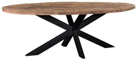 Livingfurn e Eetkamertafel - Rond - Riverwood - 240 cm - Bruin Bruin, Zwart