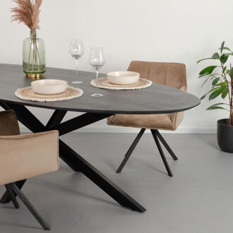 Livingfurn Eetkamertafel Oslo Ovaal Zwart - Acasia Hout