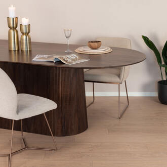 Livingfurn Eetkamertafel Salvator Walnut 200cm - Mangohout Bruin