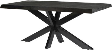 Livingfurn Eettafel 'Norris Spider' Mangohout en staal, 200 x 100cm - 200 x 100 cm