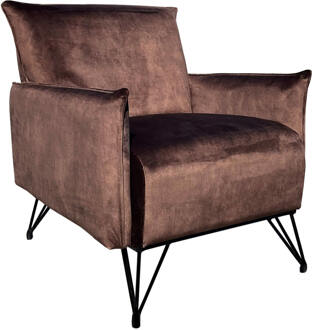 Livingfurn Fauteuils Noah Torre 5 - Stof / Gecoat Staal Bruin