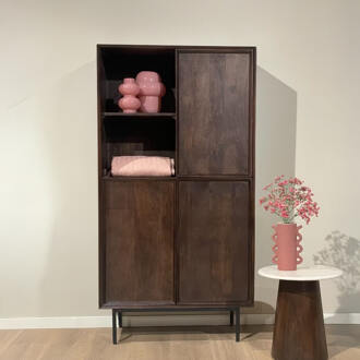 Livingfurn Opbergkast 'Ravenstein' Mangohout, 170 x 90cm, kleur Bruin - 170 x 90 cm