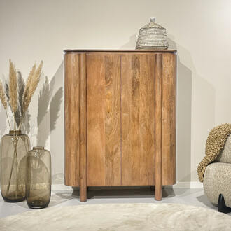 Livingfurn Opbergkast 'Salano' Mangohout, 150 x 115cm, kleur Naturel