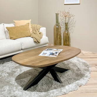 Livingfurn Salontafel Jesper 120cm - Mangohout | Gecoat Staal