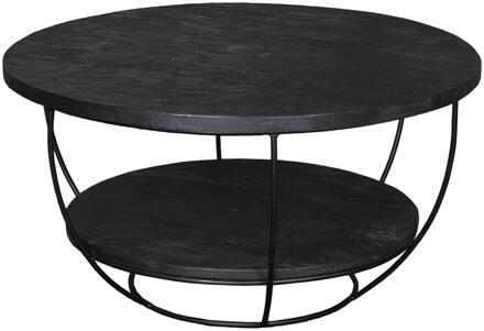 Livingfurn Salontafel 'Norris' Mangohout en staal, 65cm - 65 cm