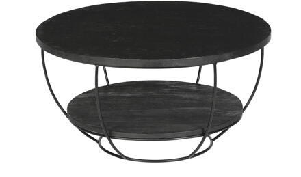 Livingfurn Salontafel 'Norris' Mangohout en staal, 85cm - 85 cm