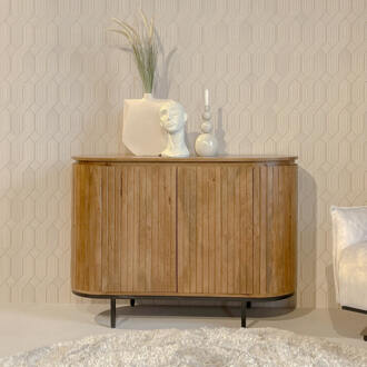 Livingfurn Smal Dressoir 'Noor' Mangohout, 115cm, kleur Naturel - 115 cm