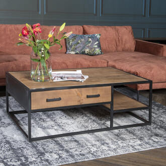 Livingfurn Sturdy 120cm Bruin, Zwart