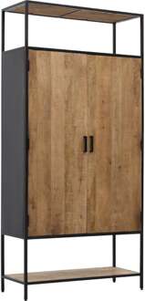 Livingfurn Sturdy 2 Doors 100cm Bruin, Zwart