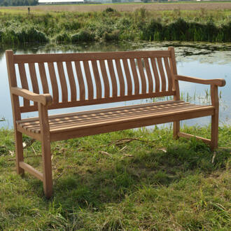 Livingfurn Tuinbank Bench Patrick - 50x180x60cm - Teakhout Bruin