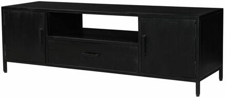 Livingfurn TV Meubel Kala 160cm - Mangohout / Gecoat Staal Multicolor