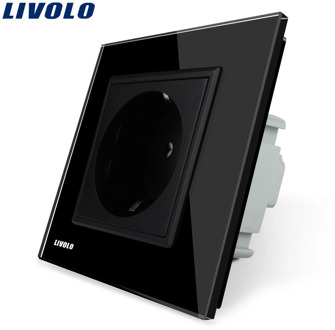 LIVOLO 16A Wall Power Socket with Glass Panel for EU Plug
