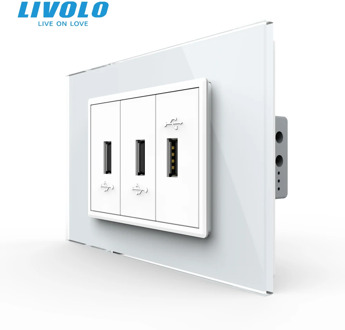 Livolo C9 US AU Standard 67.5mm Luxurious Telephone Com TV SATV aiduo socket, white Pearl Crystal Glass panel, socket plugs
