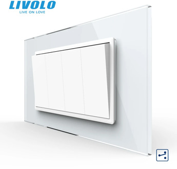 Livolo C9 US AU Standard 90mm Luxurious Telephone Com TV SATV aiduo socket, white Pearl Crystal Glass panel, socket plugs