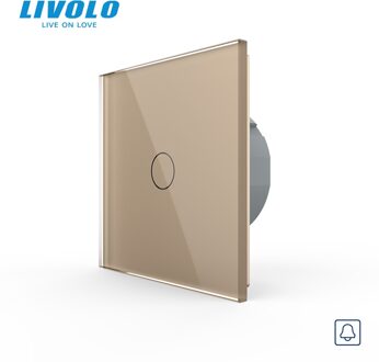 Livolo Eu Standaard, Deurbel Switch, Crystal Glass Switch Panel, 220 ~ 250V Touch Screen Deurbel Schakelaar, C701B-1/2/3/5, Geen Logo goud