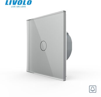 Livolo Eu Standaard, Deurbel Switch, Crystal Glass Switch Panel, 220 ~ 250V Touch Screen Deurbel Schakelaar, C701B-1/2/3/5, Geen Logo grijs