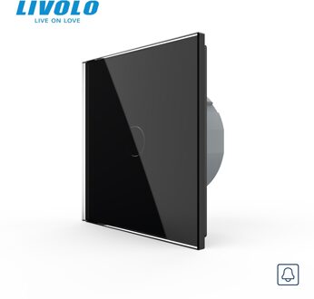 Livolo Eu Standaard, Deurbel Switch, Crystal Glass Switch Panel, 220 ~ 250V Touch Screen Deurbel Schakelaar, C701B-1/2/3/5, Geen Logo zwart