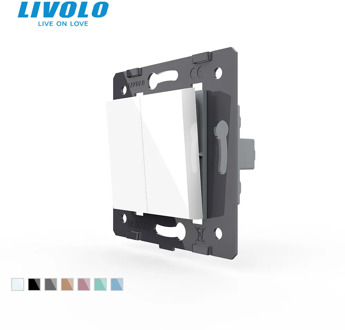 Livolo EU Standar 7 colors Plastic Materials,2Gang 2 Way Function Key for Wall Push Button Switch,without panel,key pad control