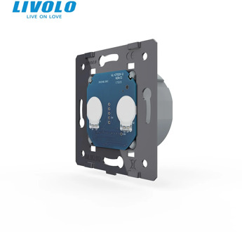 LIVOLO EU Standard, AC 220~250V The Base Of Wall Light Touch Screen Switch, 2Gang 1Way, VL-C702