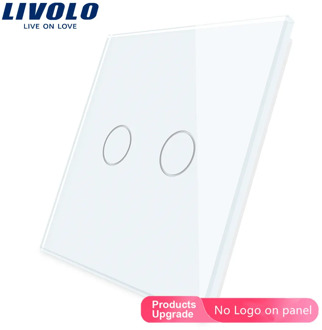 Livolo EU Standard,Luxury White Pearl Crystal Glass, Single Glass Panel (Only), for 2 Gang Wall Touch Switch DIY