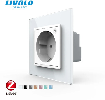 Livolo EU Standard New Smart Wifi Power Socket,Crystal Glass Panel, smartphone 16A Wall Power Socket, wifi app,aleax,googel home